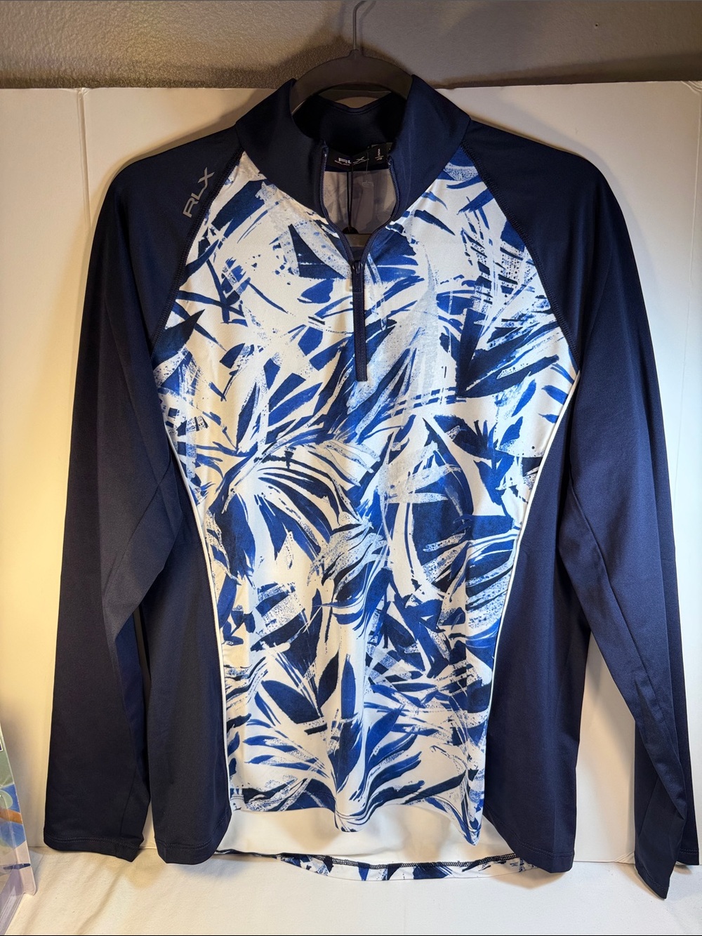 Ralph Lauren Navy and White Long-Sleeve Rash Guard